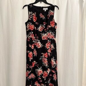 Elle Dress Black with Floral Print Size 6 NWT